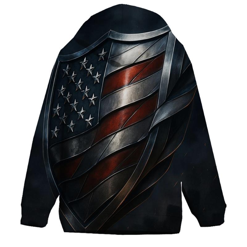 Forged Stars Over Midnight Steel embroidered hoodies