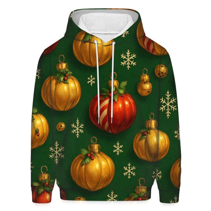 Crimson Pumpkin Ornament Lattice On Pine Green Background graphic hoodies