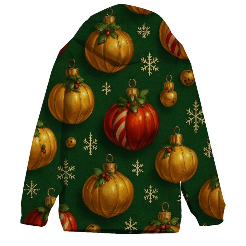 Crimson Pumpkin Ornament Lattice On Pine Green Background graphic hoodies