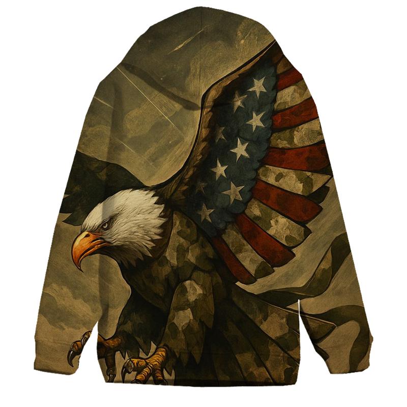 Eagle Sentinel Above The Mosaic Camouflage Flag embroidered hoodies