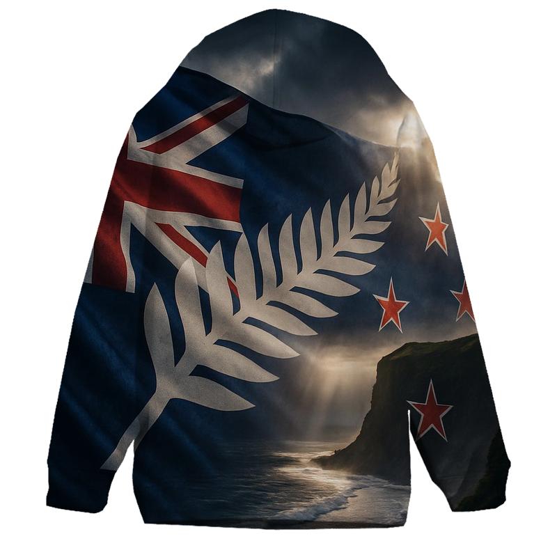 New Zealand Stormlit Silver Fern Flag hoodie trends