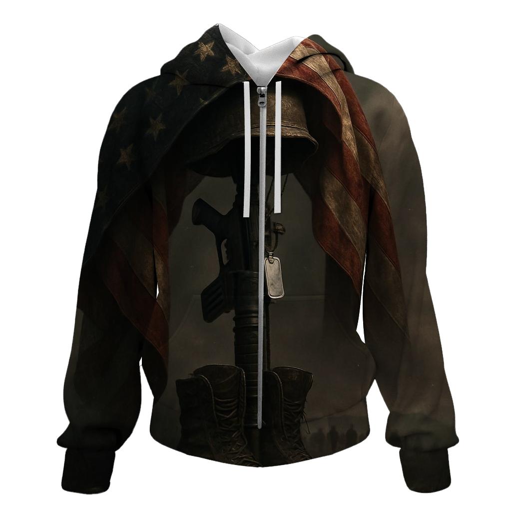 Last Light Over The Fallen Standard embroidered hoodies