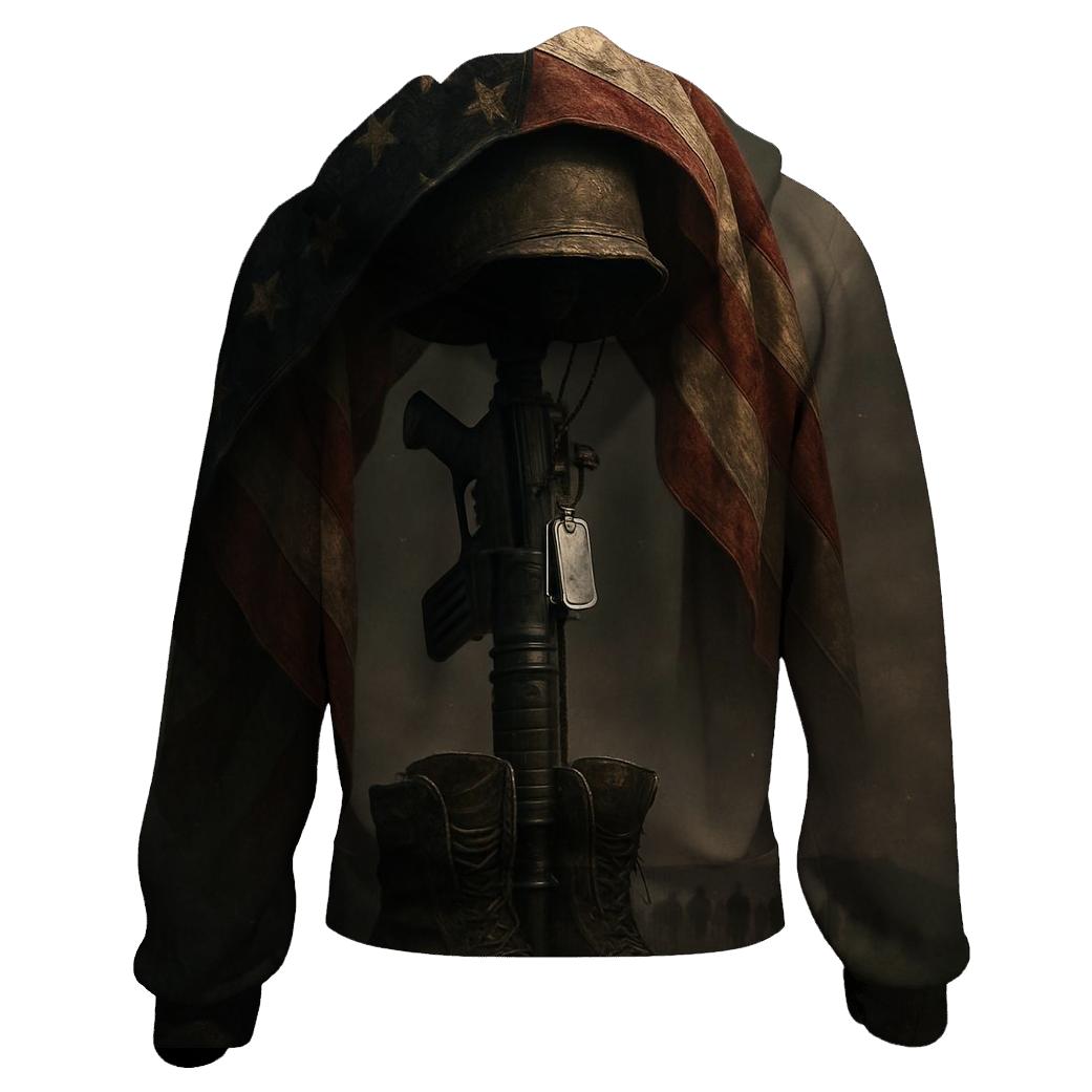 Last Light Over The Fallen Standard embroidered hoodies