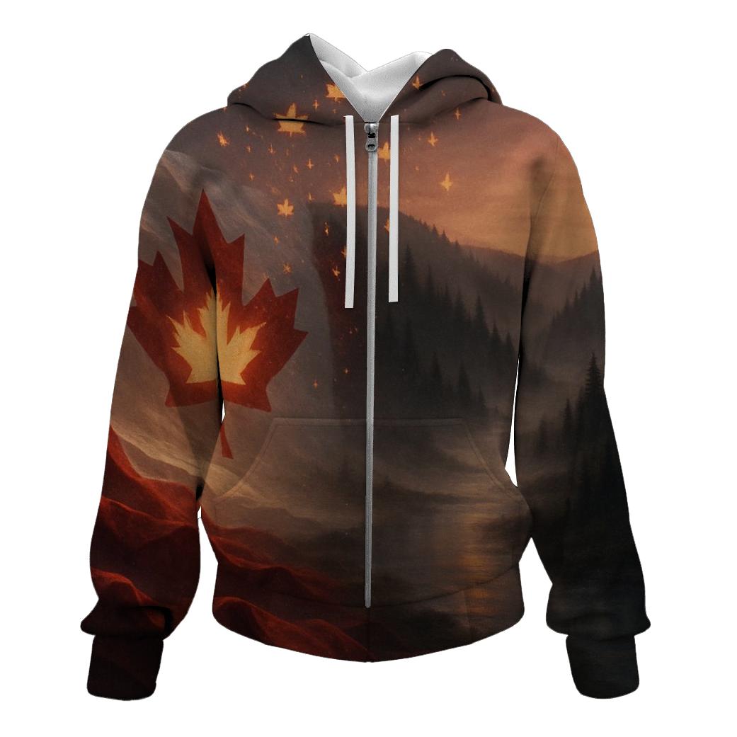 Canada Boreal Flag Aurora premium hoodies