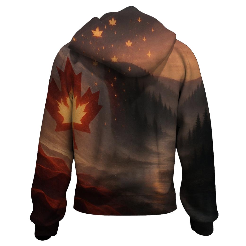 Canada Boreal Flag Aurora premium hoodies