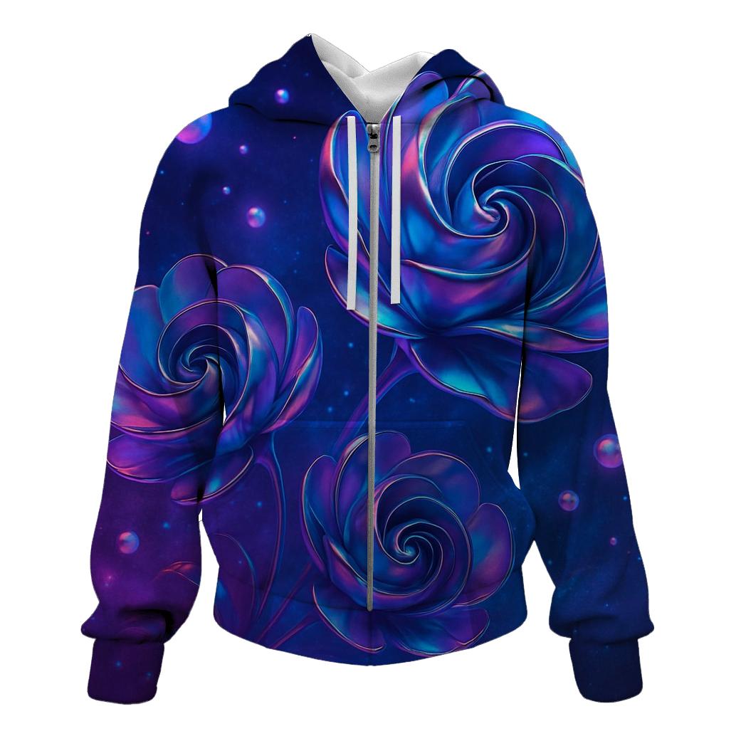 Chrome Bloom Nebula Garden custom hoodies
