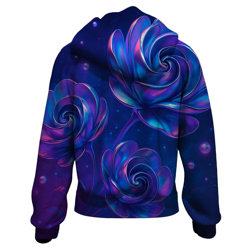 Chrome Bloom Nebula Garden custom hoodies