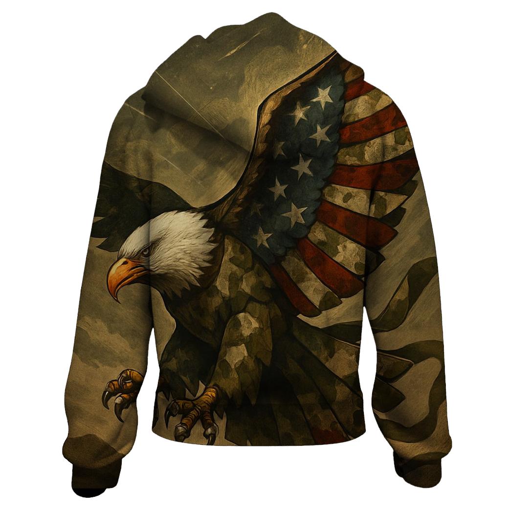 Eagle Sentinel Above The Mosaic Camouflage Flag lightweight hoodies