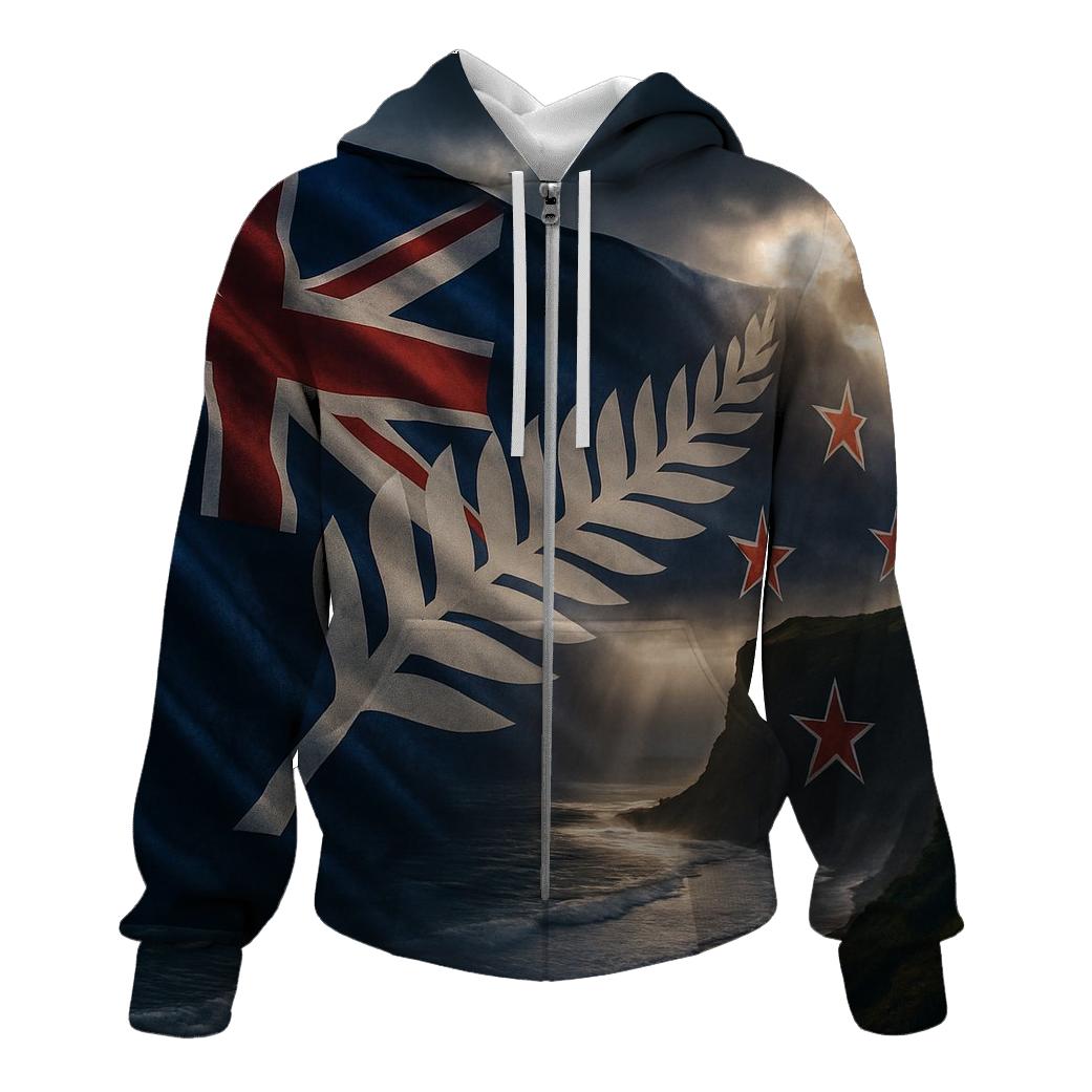 New Zealand Stormlit Silver Fern Flag custom hoodies