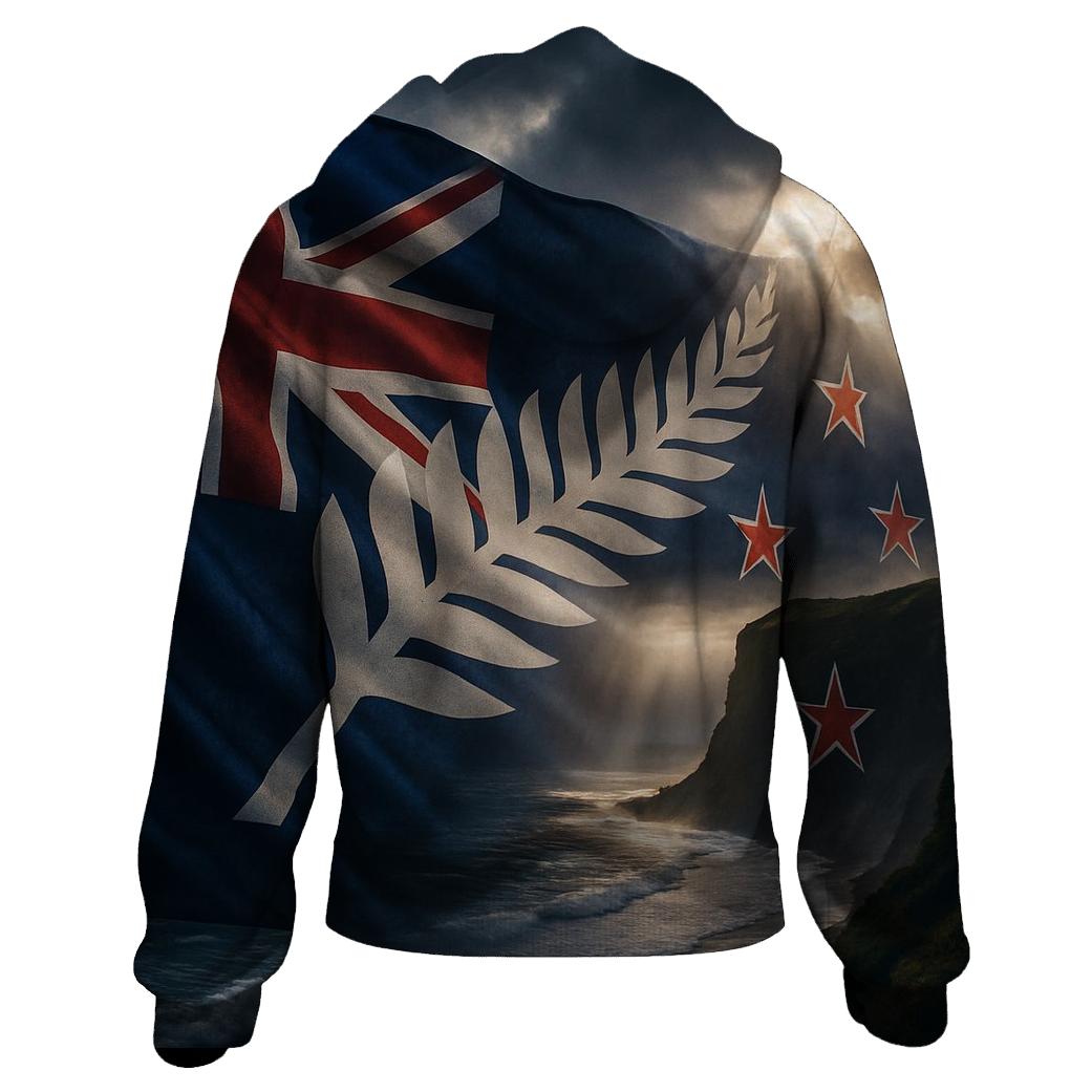 New Zealand Stormlit Silver Fern Flag custom hoodies