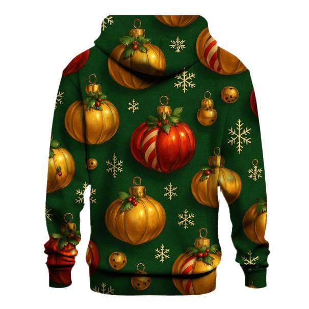 Crimson Pumpkin Ornament Lattice On Pine Green Background zip-up hoodies