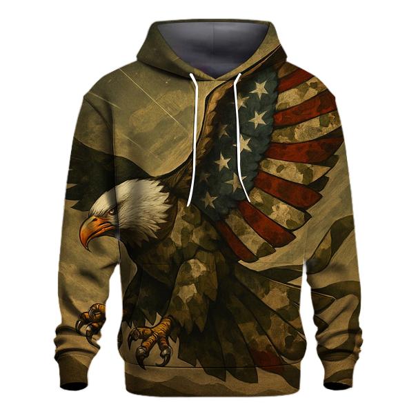 Eagle Sentinel Above The Mosaic Camouflage Flag heavyweight hoodies