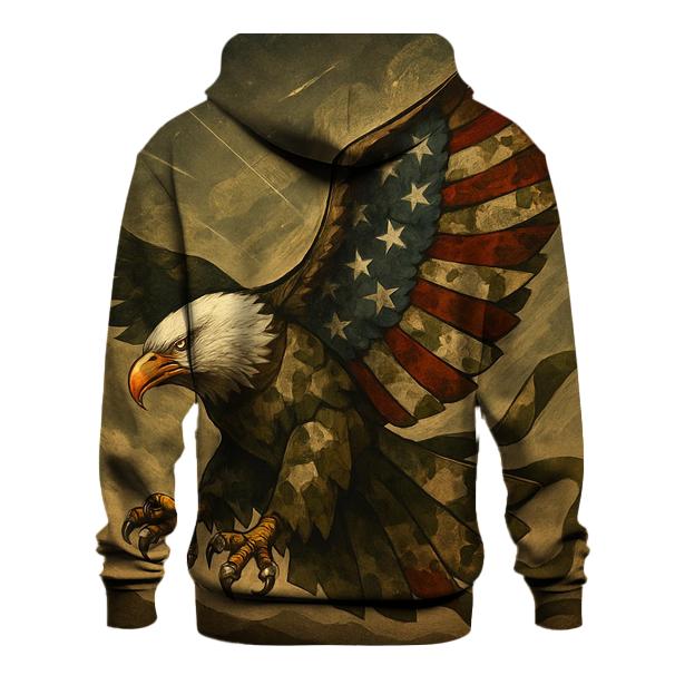 Eagle Sentinel Above The Mosaic Camouflage Flag heavyweight hoodies