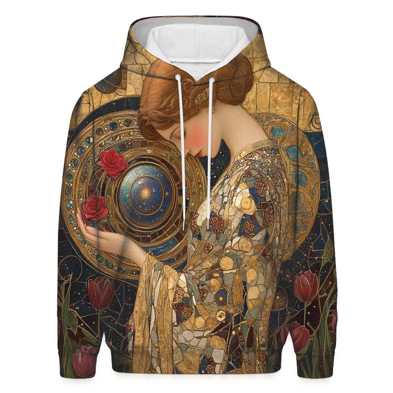 Gustav Klimt Inspired Mythic Garden Of Planets hoodie designs