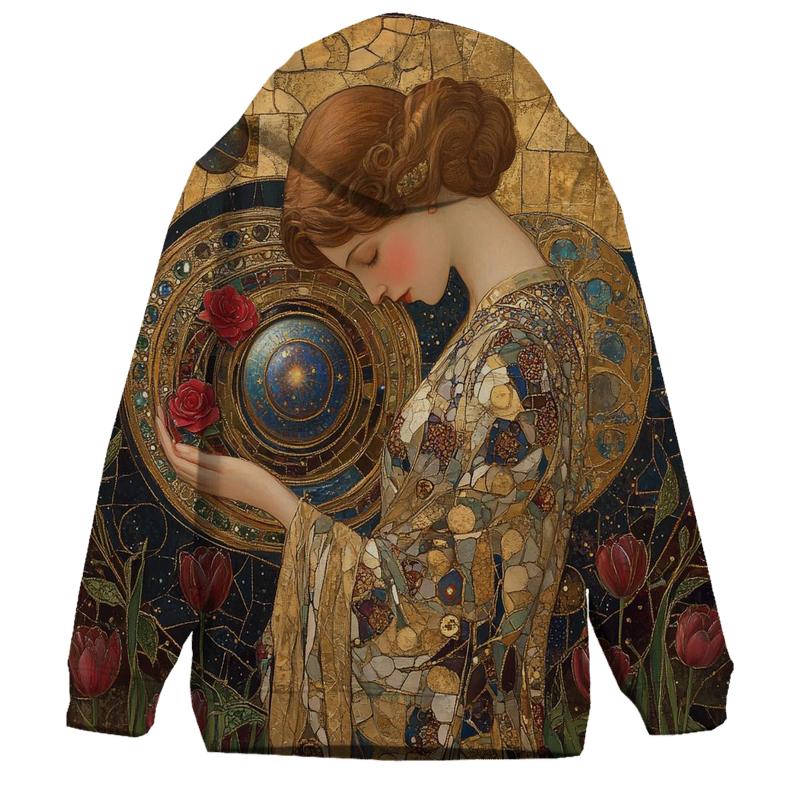 Gustav Klimt Inspired Mythic Garden Of Planets hoodie designs