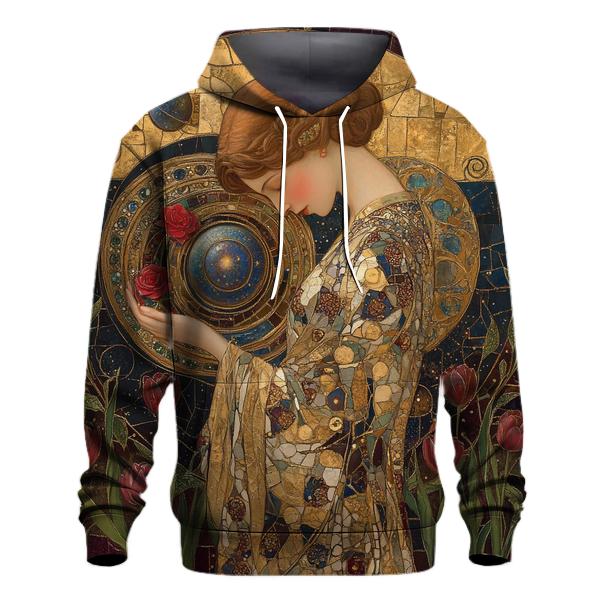 Gustav Klimt Inspired Mythic Garden Of Planets lightweight hoodies
