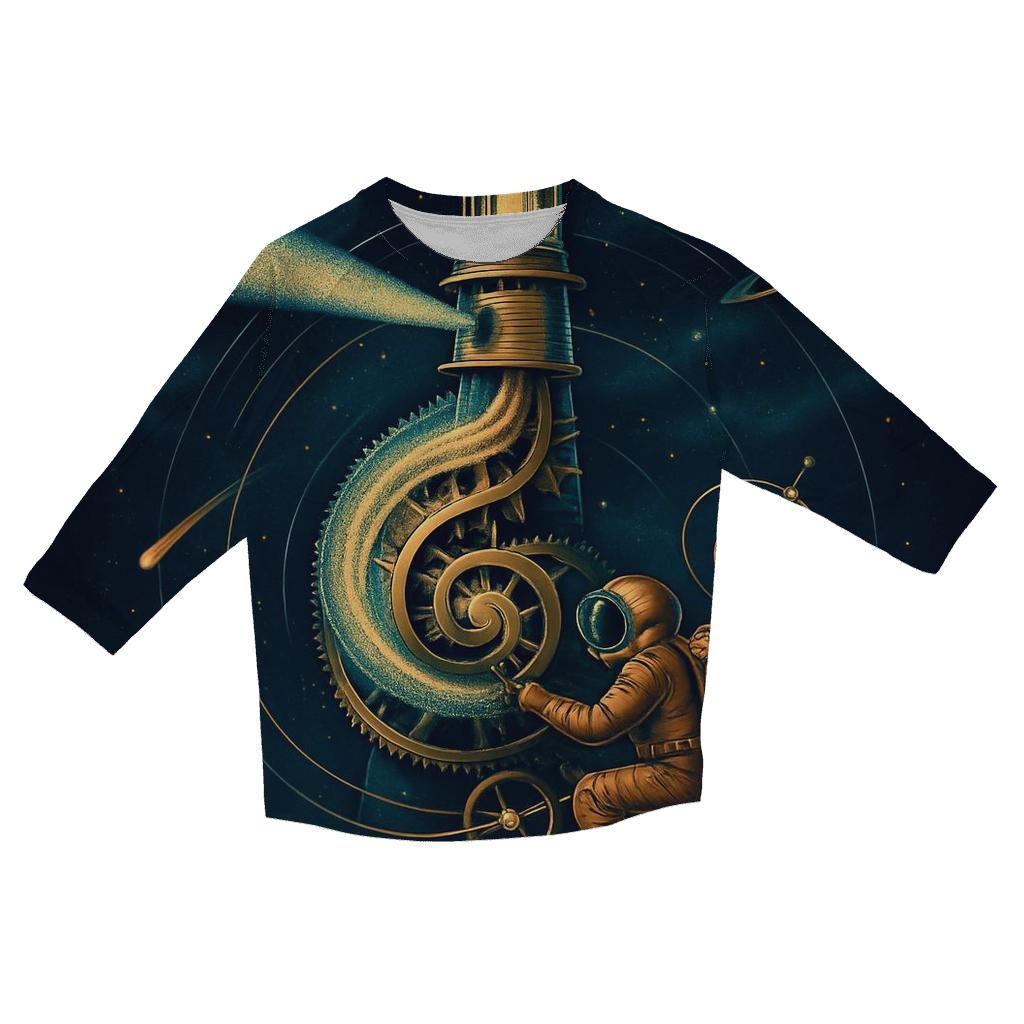 Clockwork Nebula Lighthouse casual three quarter sleeve shirts