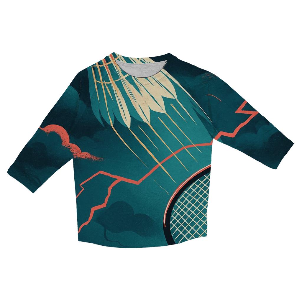 Monsoon Court Badminton Smash printed three quarter sleeve shirts