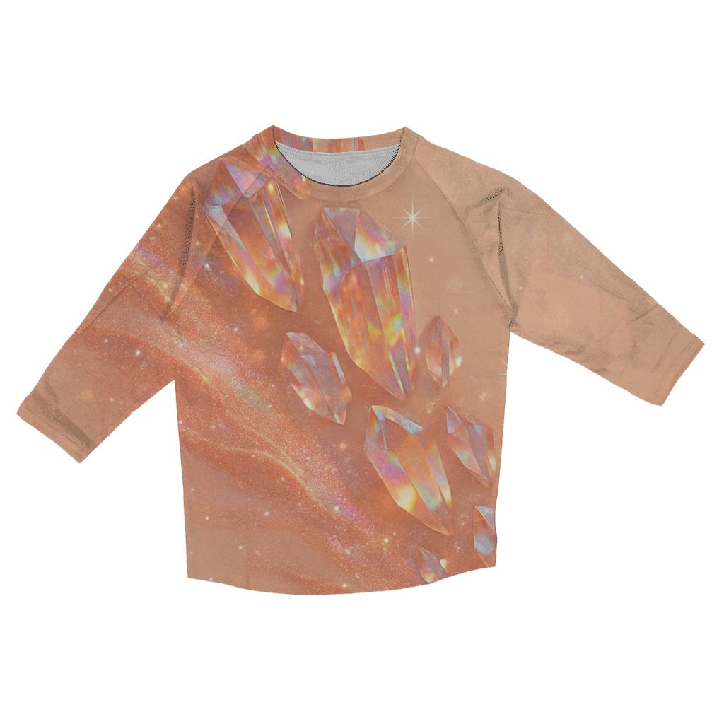 Rose Gold Prism Cascade trendy 3/4 sleeve tops