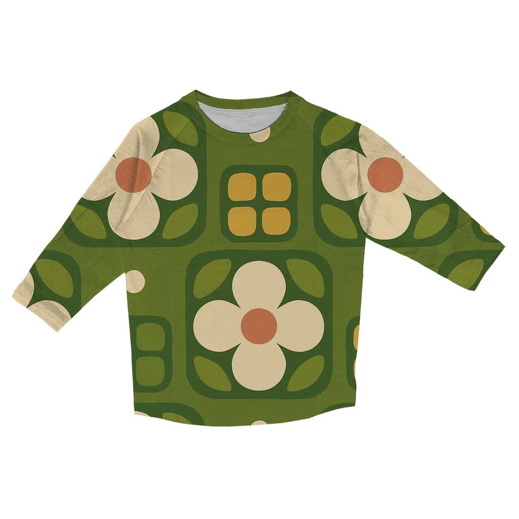 Groovy Kitchen Tile Bloom casual three quarter sleeve shirts