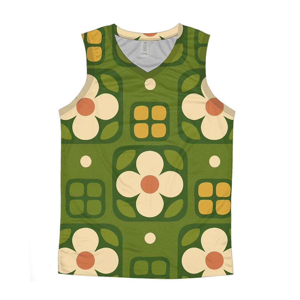 Groovy Kitchen Tile Bloom sports performance tank tops