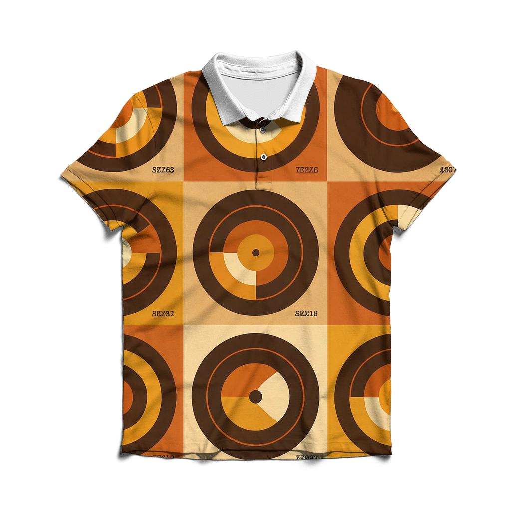 Vinyl Record Label Geometry branded logo polo shirts