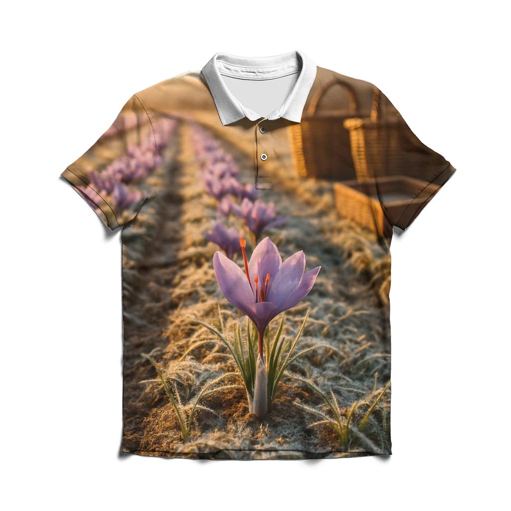 Saffron Crocus Rows After Dawn Frost casual sports polo shirts