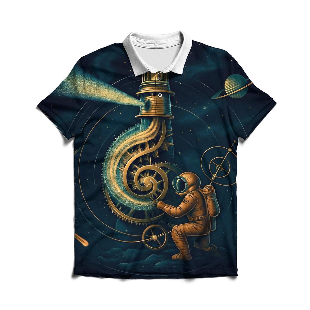 Clockwork Nebula Lighthouse stylish collar polo tees