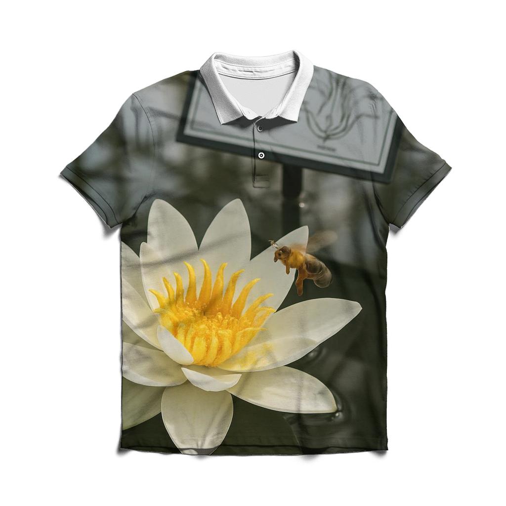 Water Lily Pollination Study In A Botanical Conservatory stylish collar polo tees