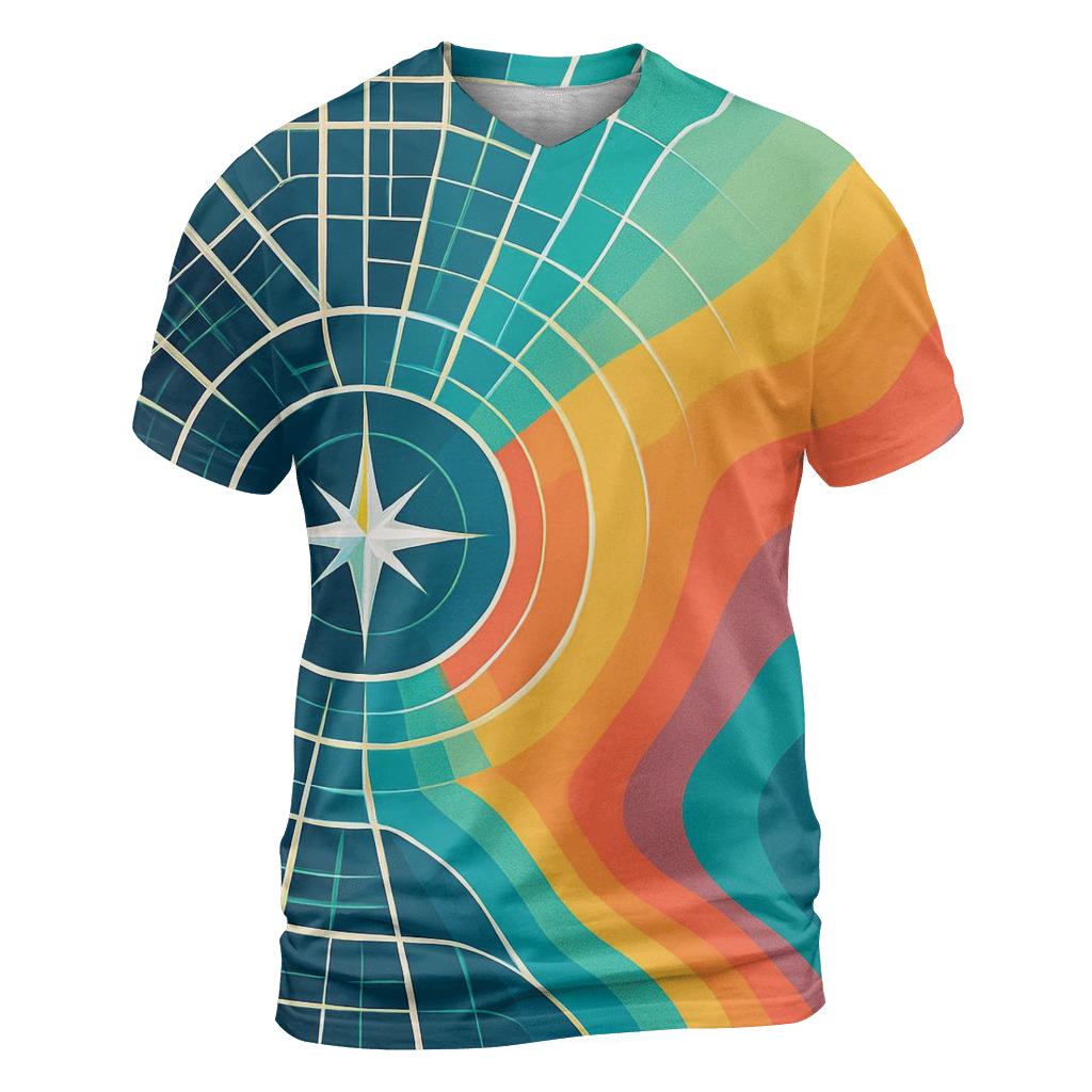 Prismatic City Map Mirage statement graphic shirts