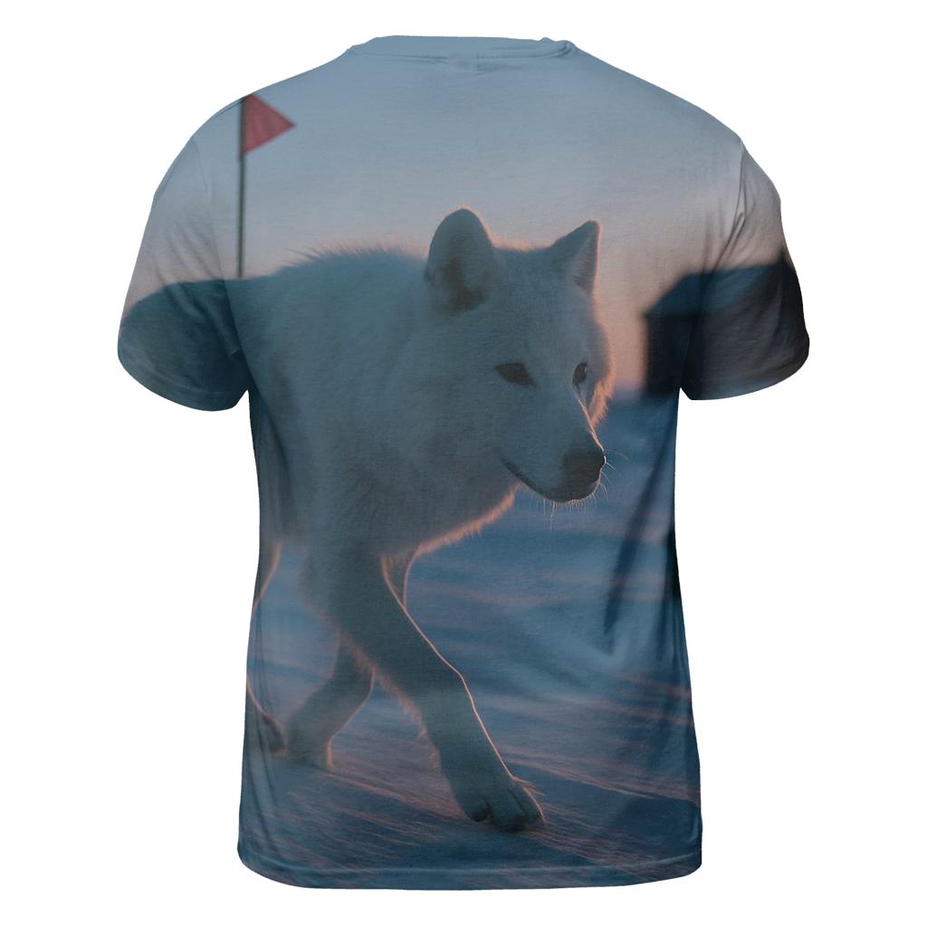 Arctic Wolf Along The Permafrost Survey Line statement graphic shirts