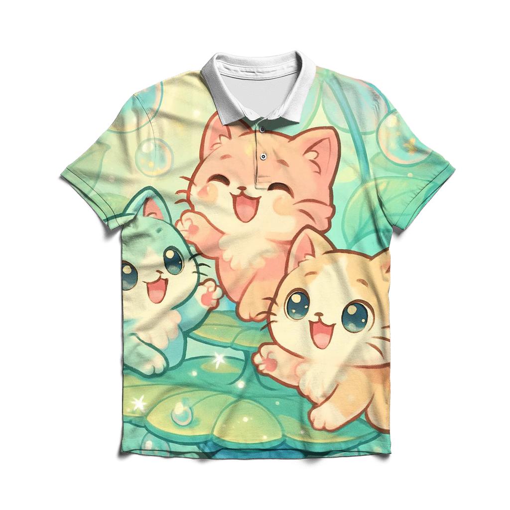 Sky Garden Kitten Carousel custom polo shirts