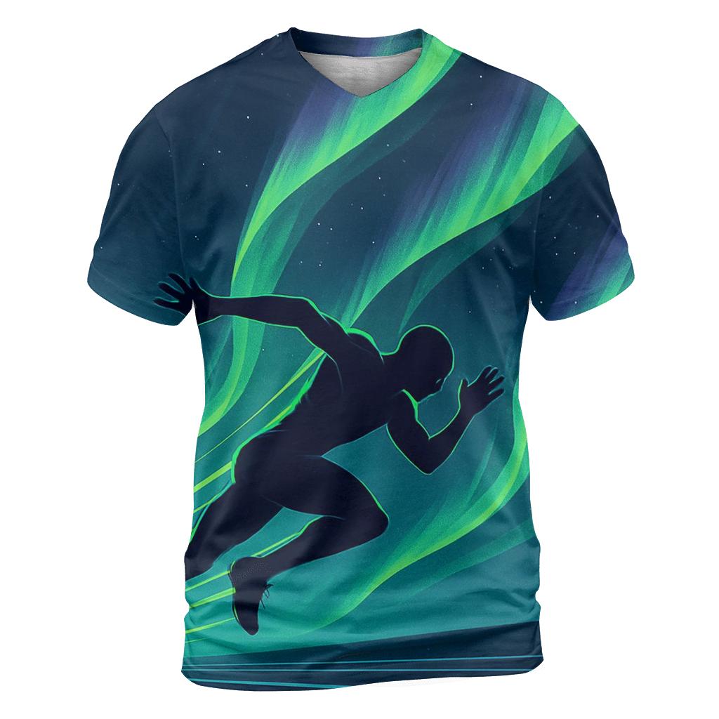 Aurora Sprint Track Poster artistic all-over print tops