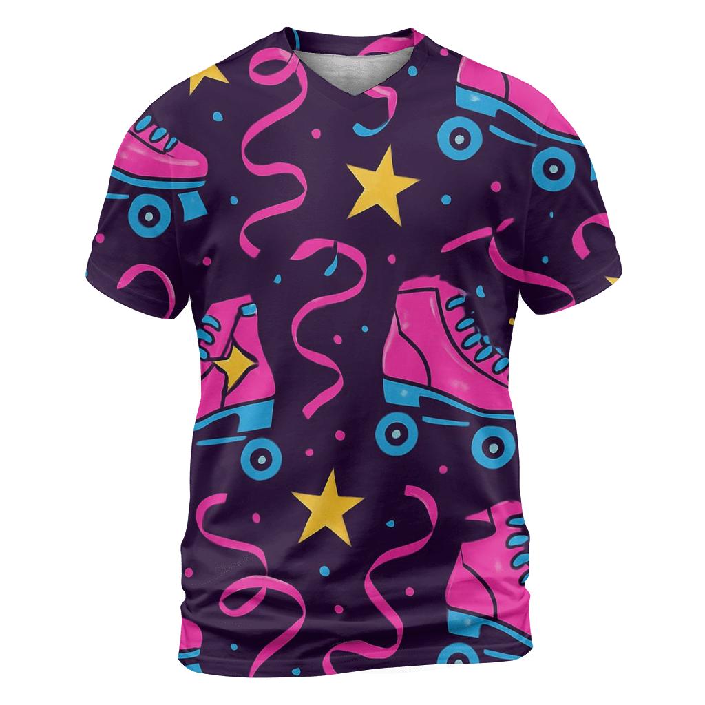 Roller Rink Neon Confetti creative print fashion shirts