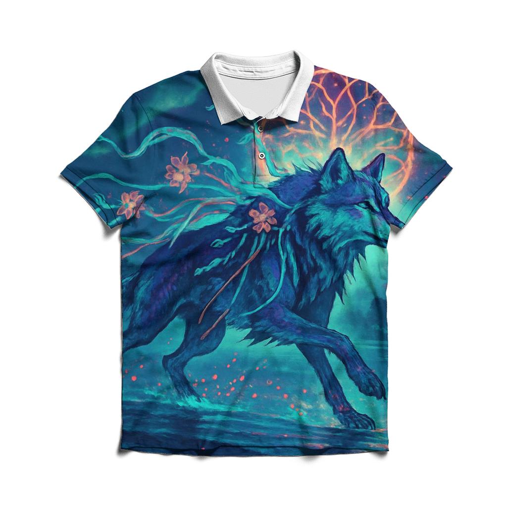 Tideforest Aurora Wolf Runner casual sports polo shirts