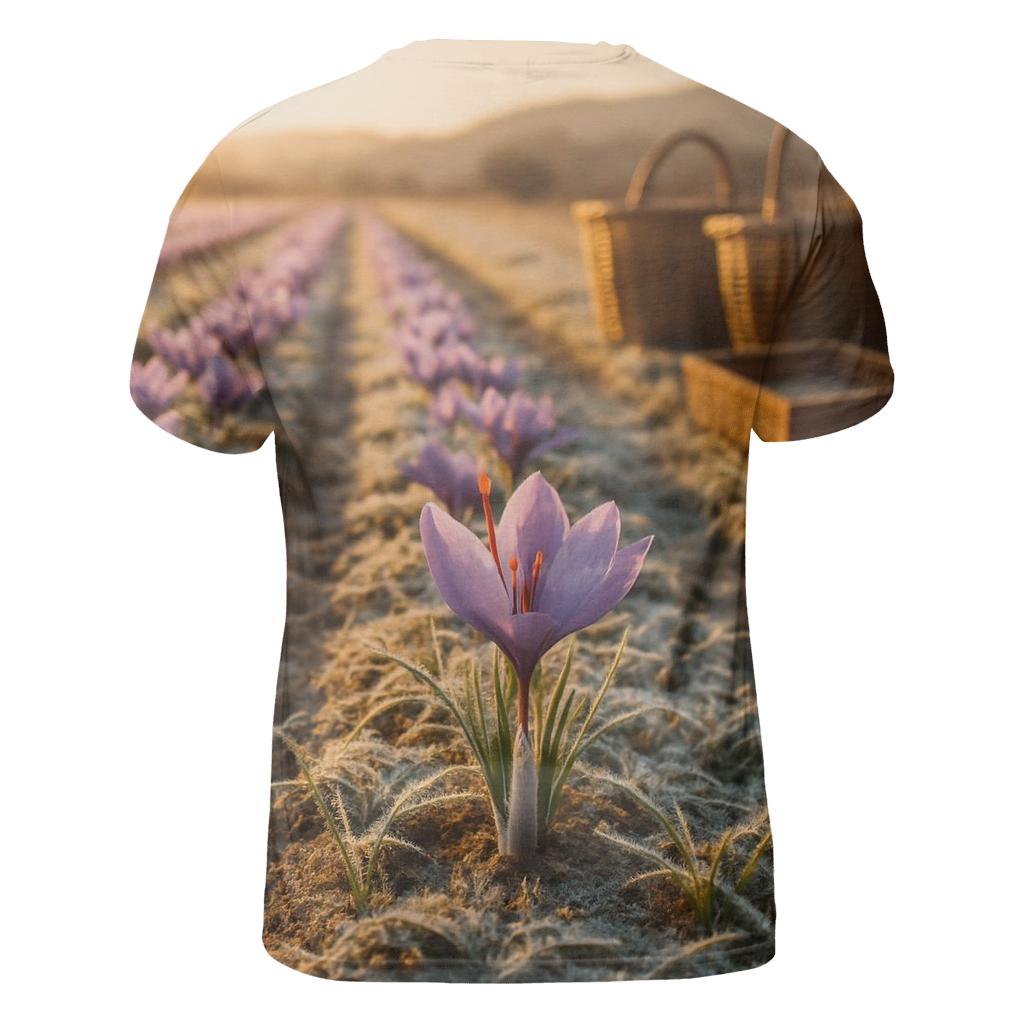 Saffron Crocus Rows After Dawn Frost unique graphic print tees