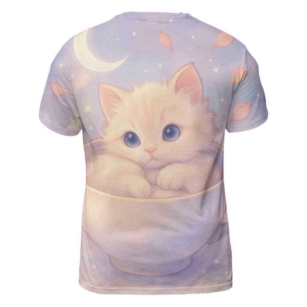 Moonlit Teacup Kitten Reverie custom all-over print shirts