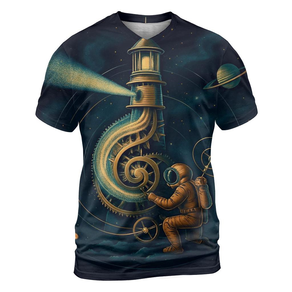 Clockwork Nebula Lighthouse unique graphic print tees