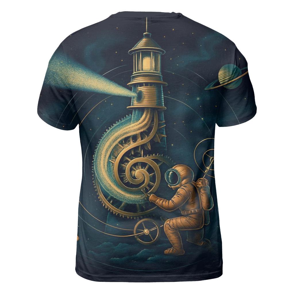 Clockwork Nebula Lighthouse unique graphic print tees