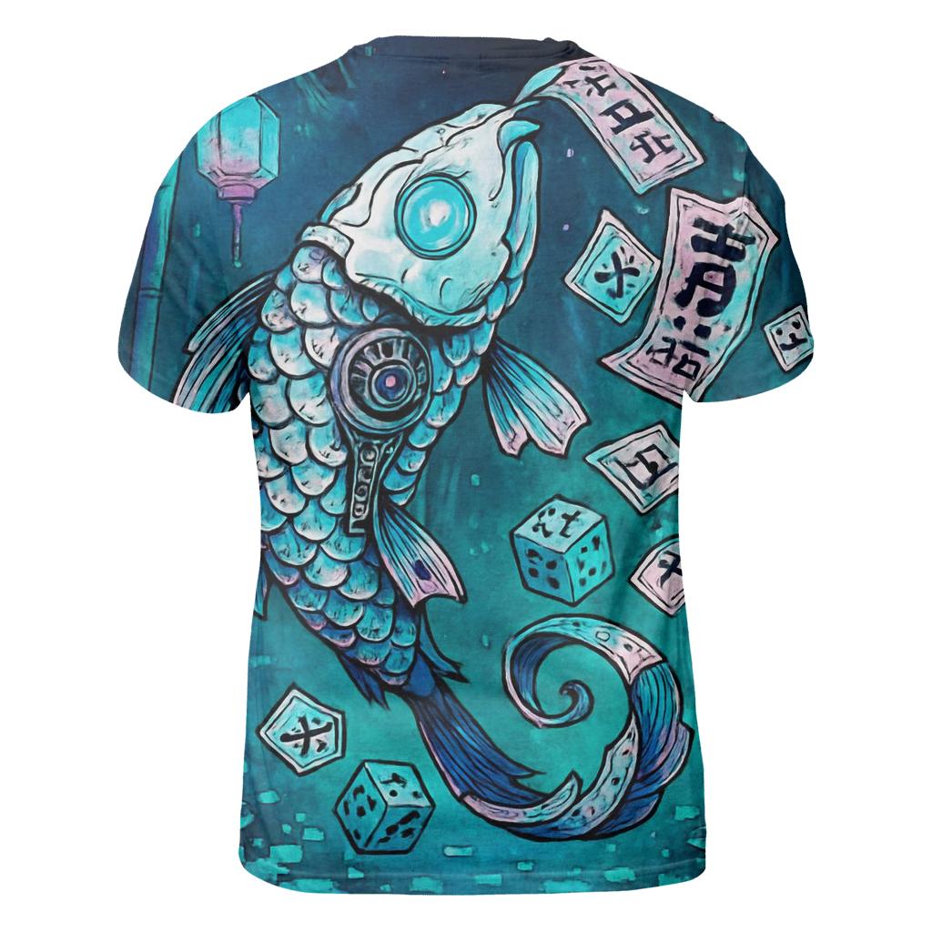 Clockwork Koi Of The Sideways River statement graphic shirts