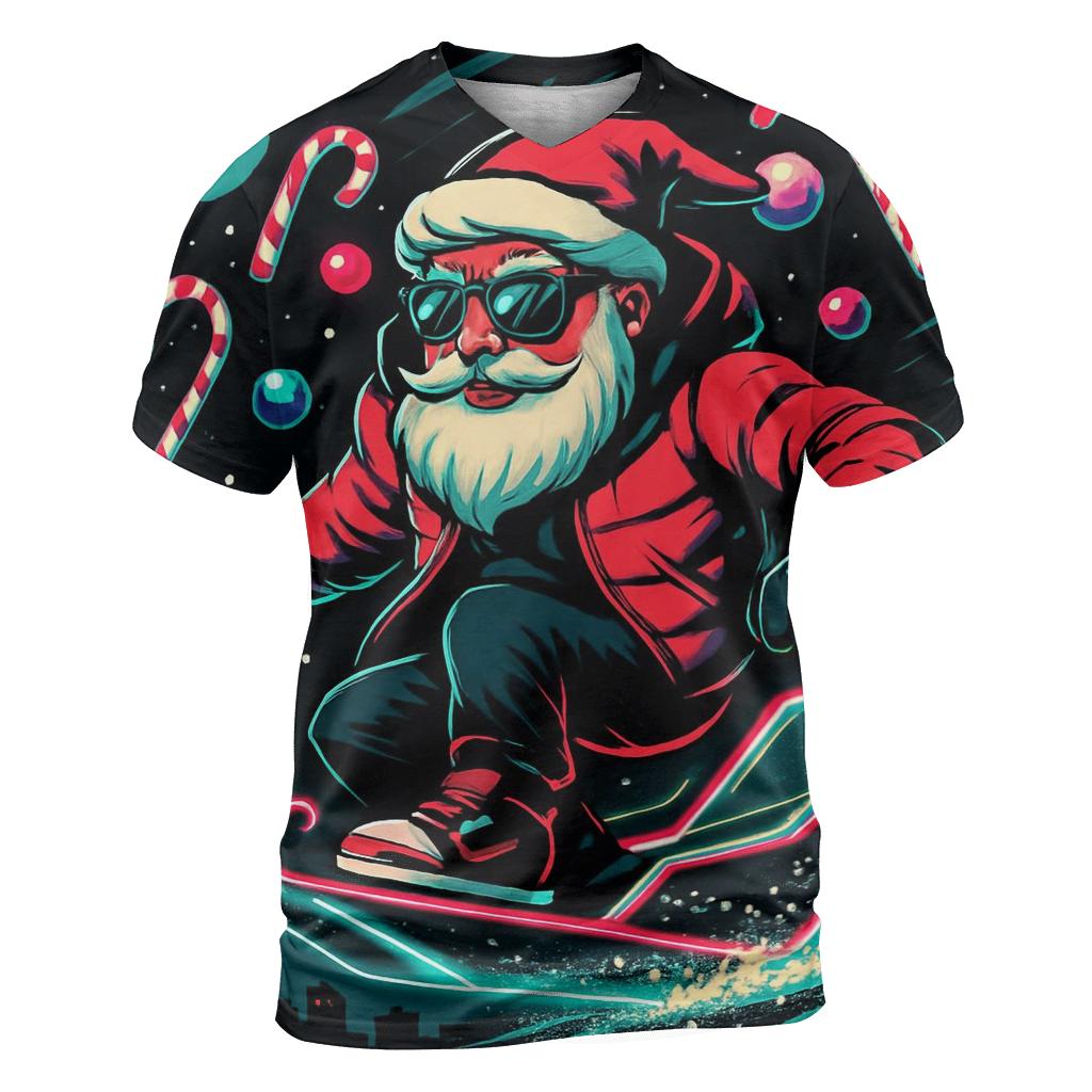 Neon Sleigh Night Rider Santa personalized full print shirts