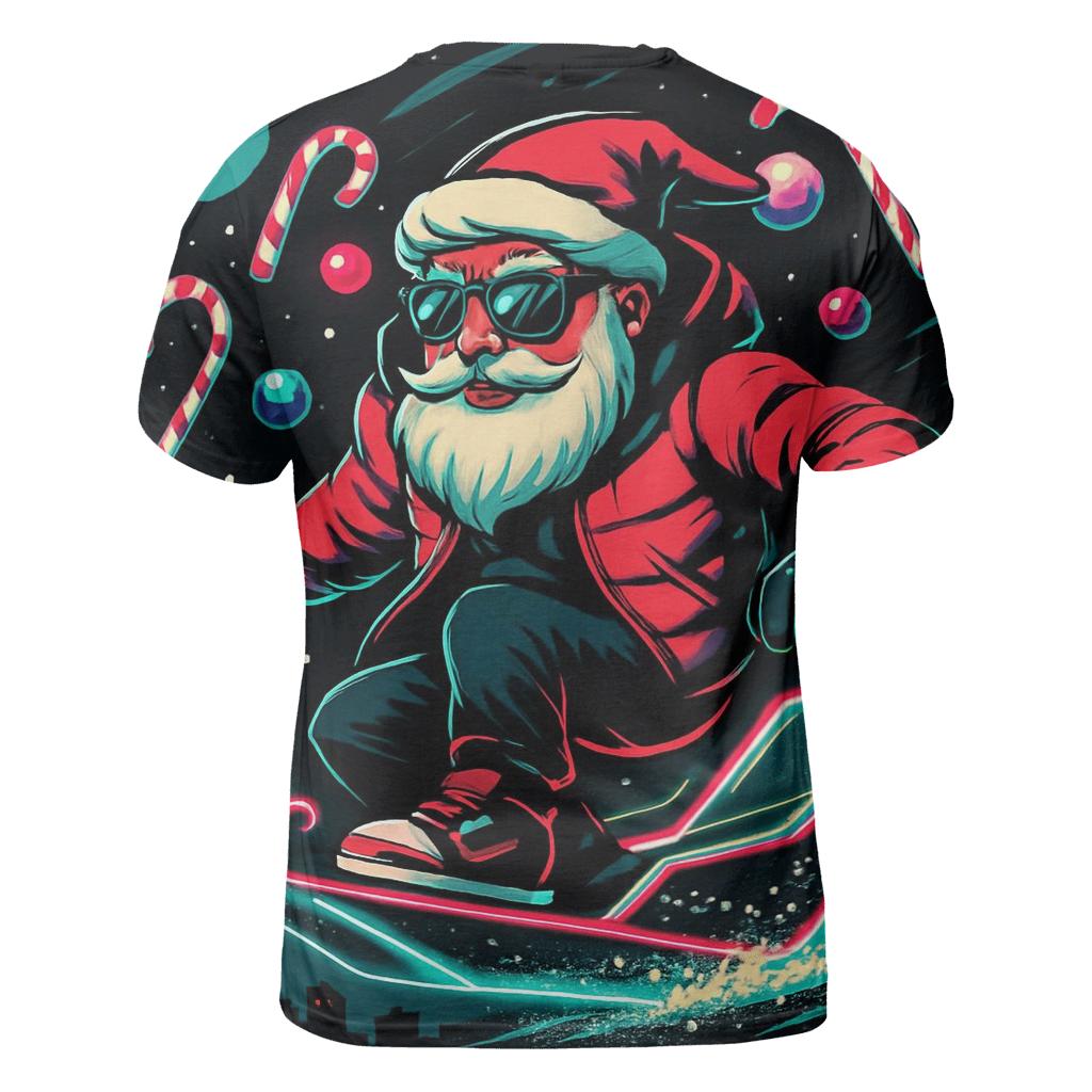 Neon Sleigh Night Rider Santa personalized full print shirts