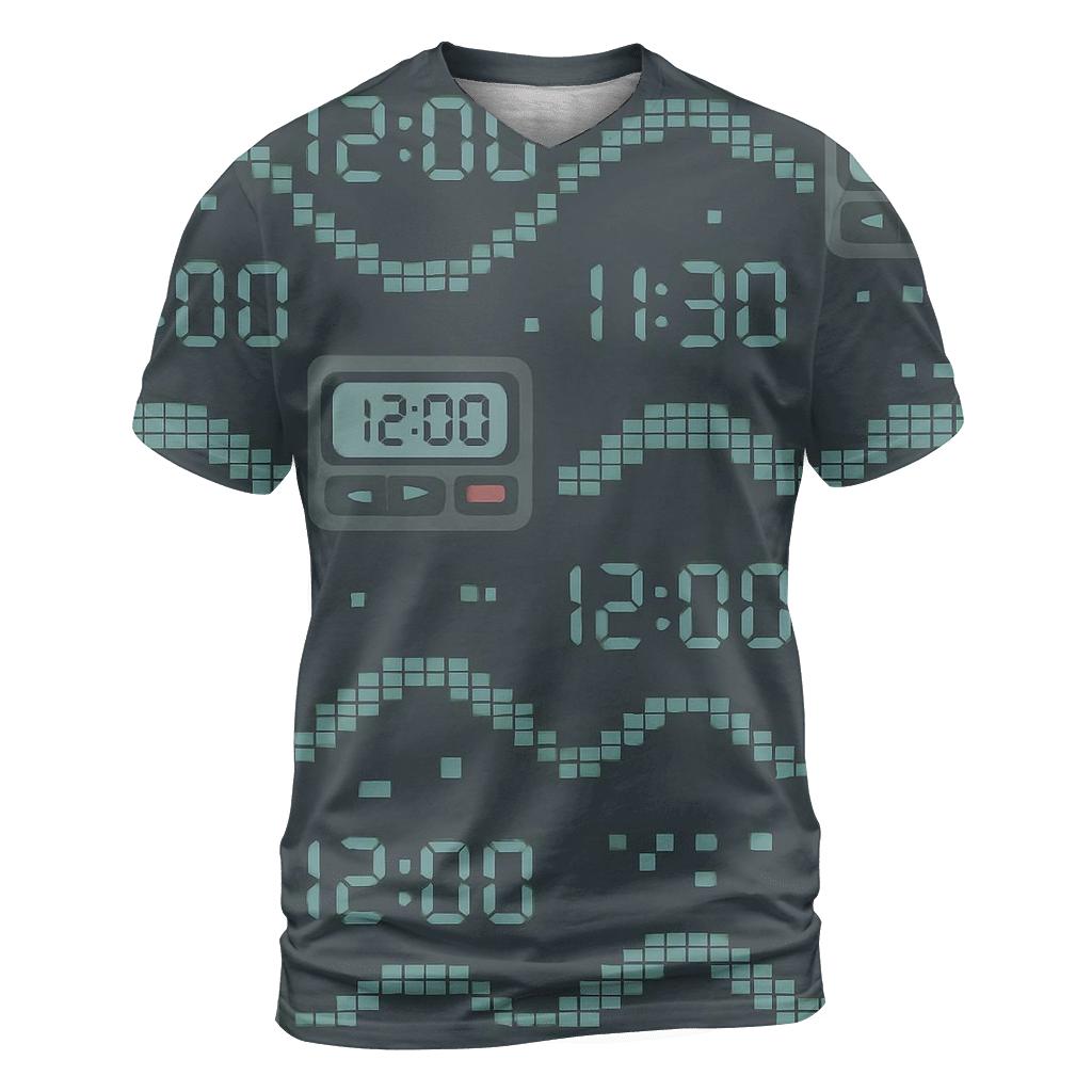 Pager Code Pixel Waves trendy printed shirt styles