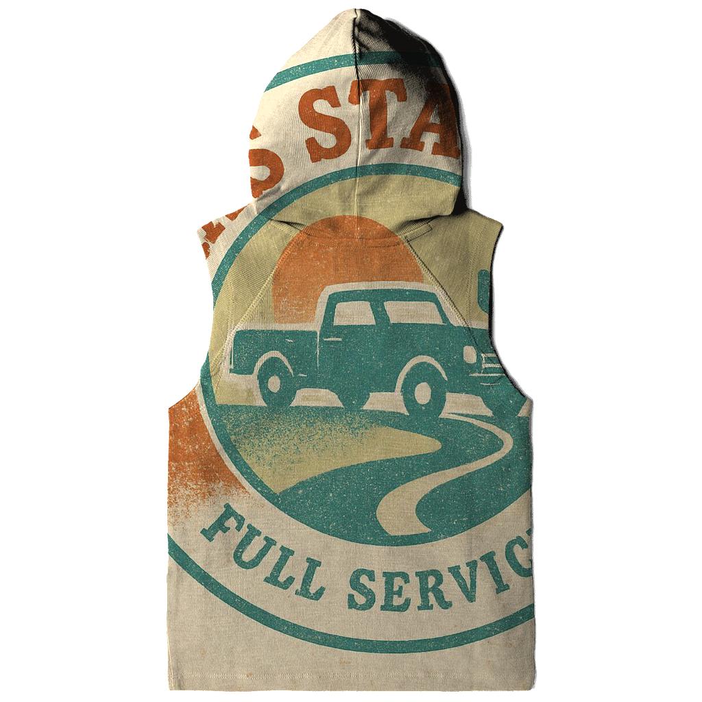 Seventies Highway Gas Stop Badge graphic hoodies