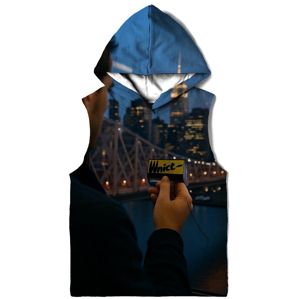 Blue Hour Tram Window Over Midtown zip-up hoodies