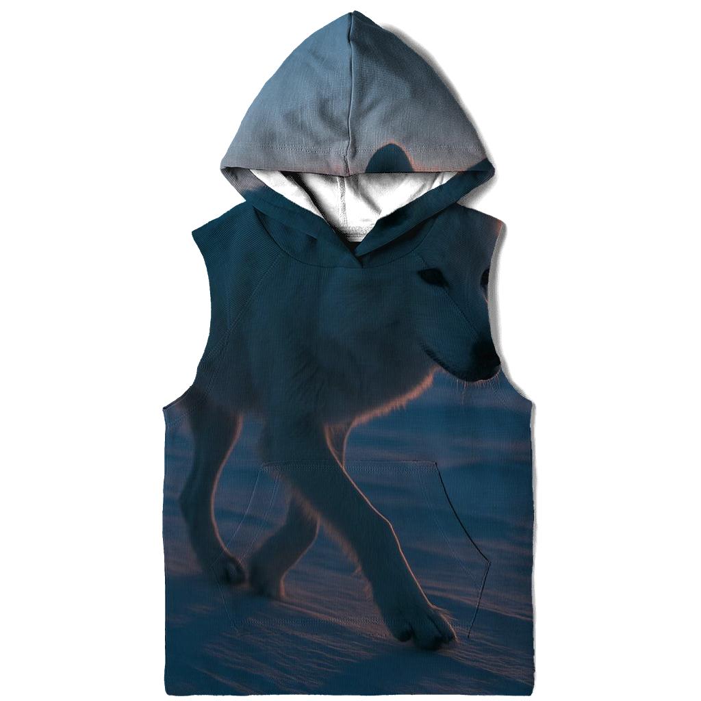 Arctic Wolf Along The Permafrost Survey Line zip-up hoodies