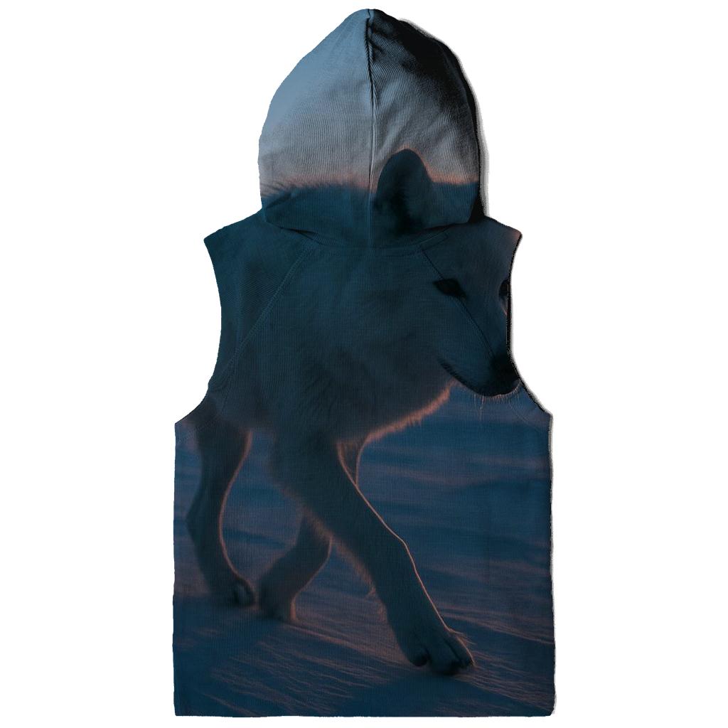 Arctic Wolf Along The Permafrost Survey Line zip-up hoodies