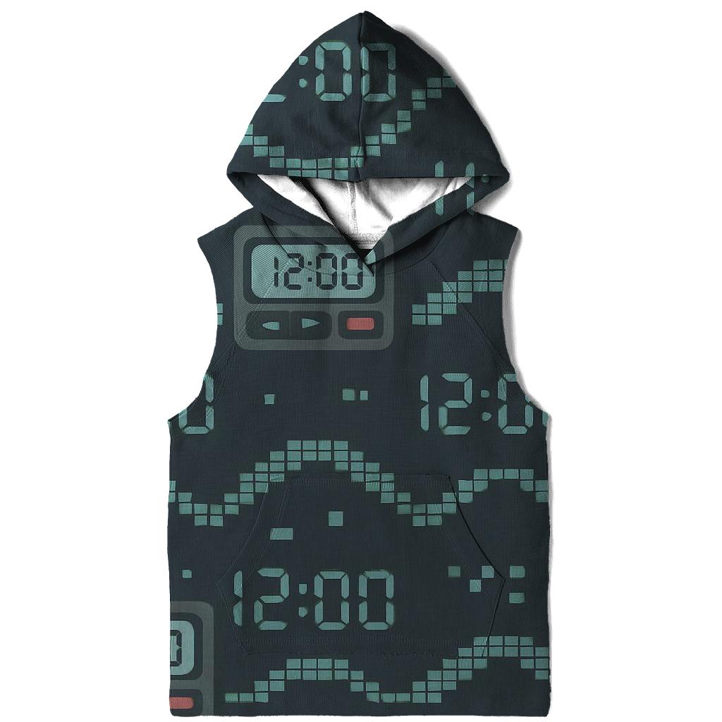 Pager Code Pixel Waves printed hoodies