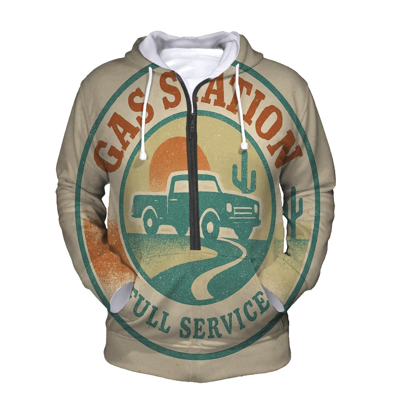 Seventies Highway Gas Stop Badge embroidered hoodies