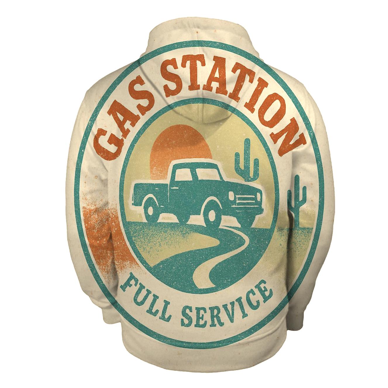 Seventies Highway Gas Stop Badge embroidered hoodies